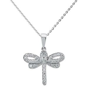 .31ct 14kt white gold dragonfly diamond pendant